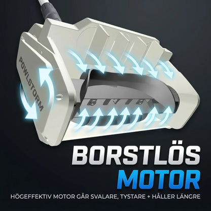 POWLSTORM X20 Batteridriven Snöskyffel Kit, 20V | 25 cm Borstlös Snöslunga | Riktplatta & Justerbart Handtag | Inkl. 5,0 Ah Batteri + Snabbladdare