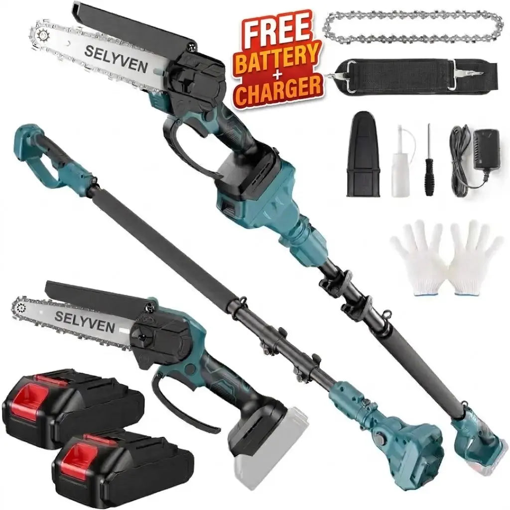 Selyven T6 2-in-1 Cordless Pole Saw & Mini Chainsaw + FREE BATTERY + CHARGER