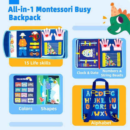 Busy Board for 1 2 3 4 Year Old Toddlers, Busy Book for Toddlers 1-3, Montessori Educational Toys Sensory Board, Preschool Learning Activity Fine Motor Skills Airplane Car Travel Essentials