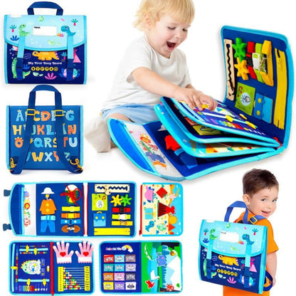 Busy Board for 1 2 3 4 Year Old Toddlers, Busy Book for Toddlers 1-3, Montessori Educational Toys Sensory Board, Preschool Learning Activity Fine Motor Skills Airplane Car Travel Essentials