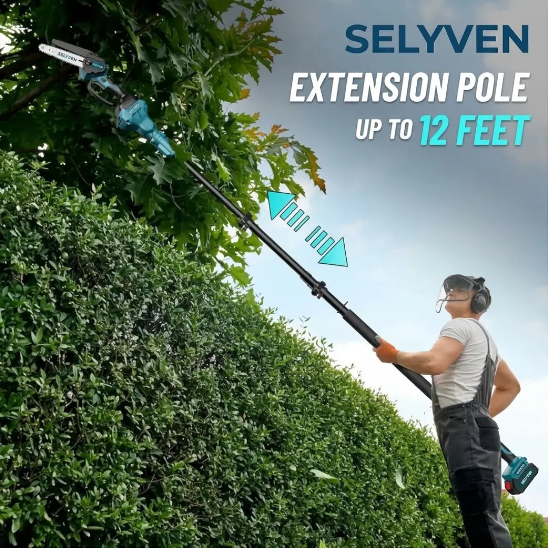 Selyven T6 2-in-1 Cordless Pole Saw & Mini Chainsaw + FREE BATTERY + CHARGER