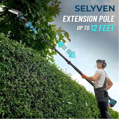 Selyven T6 2-in-1 Cordless Pole Saw & Mini Chainsaw + FREE BATTERY + CHARGER
