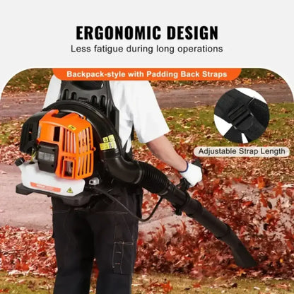 SELYVEN Gas Leaf Blower 52CC Backpack Snow Blower 2 Stroke with Fuel Tank 1.37L Air Volume 480CFM for Lawn Care, Leaf Cleaning, Snow Removal