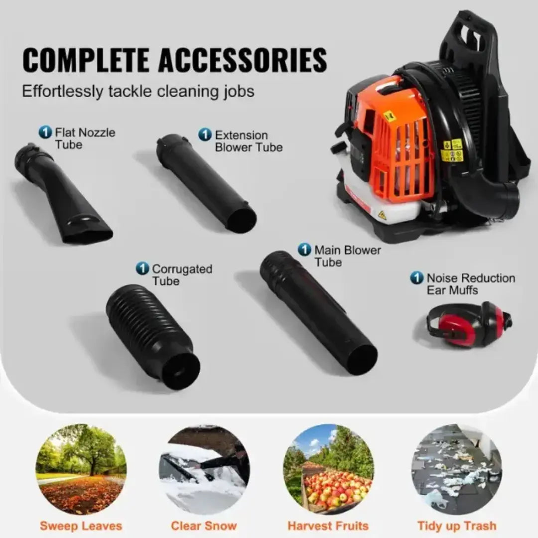 SELYVEN Gas Leaf Blower 52CC Backpack Snow Blower 2 Stroke with Fuel Tank 1.37L Air Volume 480CFM for Lawn Care, Leaf Cleaning, Snow Removal