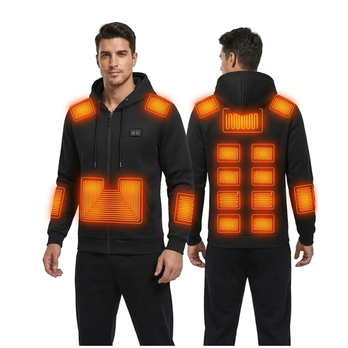 Premium Full-Zip Smart Heated Hoodie - 26-Zone Rapid Heat